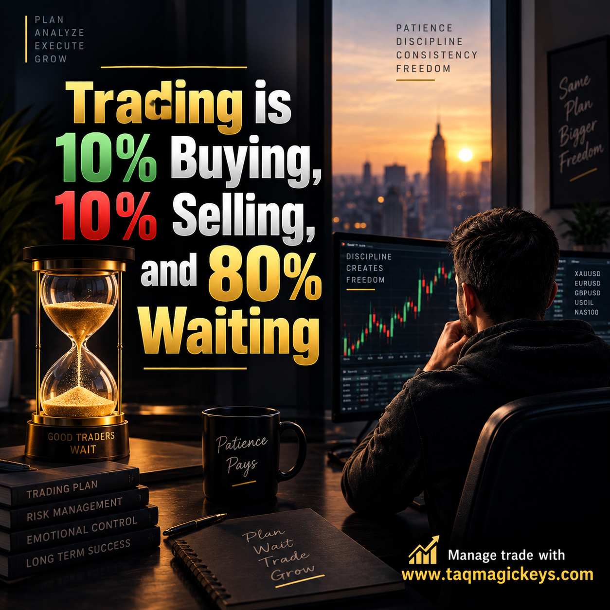Trading is 10% Buying, 10% Selling, and 80% Waiting